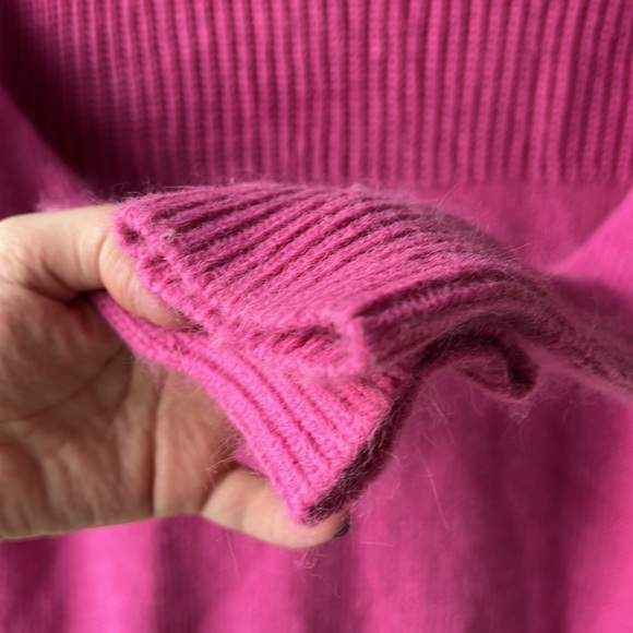 RICKIS ANGORA RABBIT Wool Acrylic Blend Pink Knit Mock Neck Sweater Size Small - Picture 5 of 8